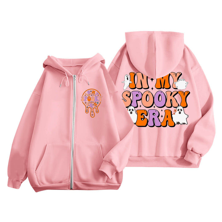 Kvinnors hoodie med läskig tryck och kängurufickor Mirla-Eva Jonsson