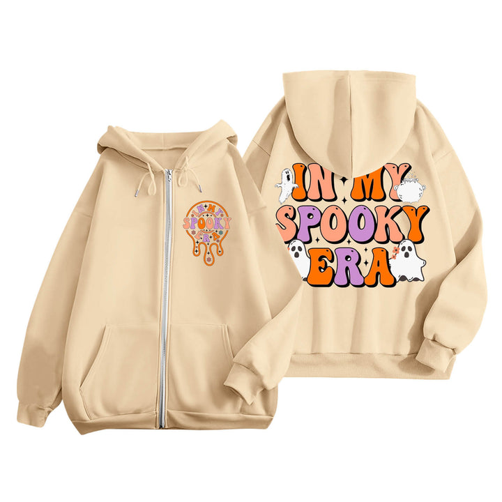 Kvinnors hoodie med läskig tryck och kängurufickor Mirla-Eva Jonsson