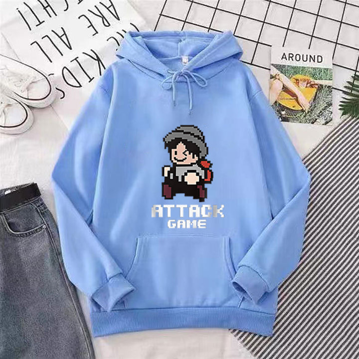 Kvinnors hoodie med lekfull retro speldesign Mirla-Eva Jonsson