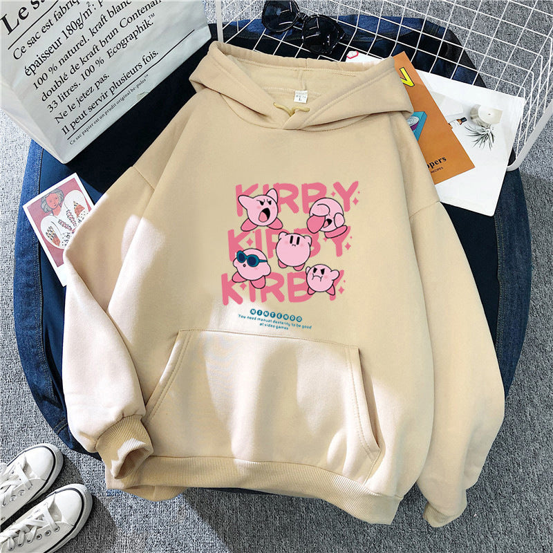 Kvinnors hoodie med lekfullt Kirby-motiv Mirla-Eva Jonsson