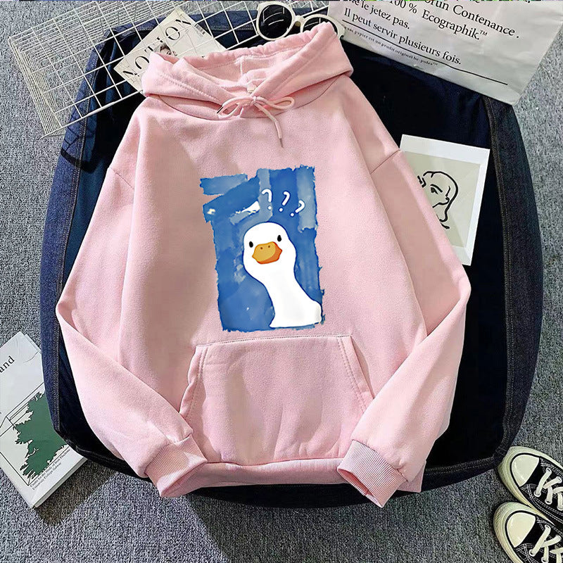 Kvinnors hoodie med lekfullt anka motiv Mirla 1772613013-Eva Jonsson