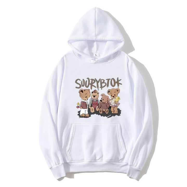 Kvinnors hoodie med lekfullt björnmotiv Mirla-Eva Jonsson