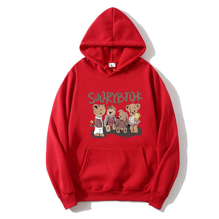 Kvinnors hoodie med lekfullt björnmotiv Mirla-Eva Jonsson
