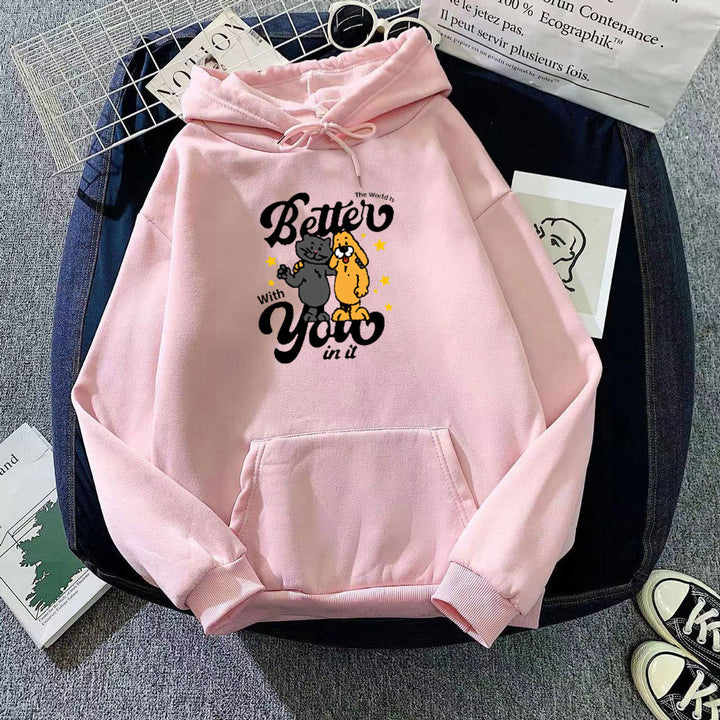 Kvinnors hoodie med lekfullt djurmotiv Mirla-Eva Jonsson