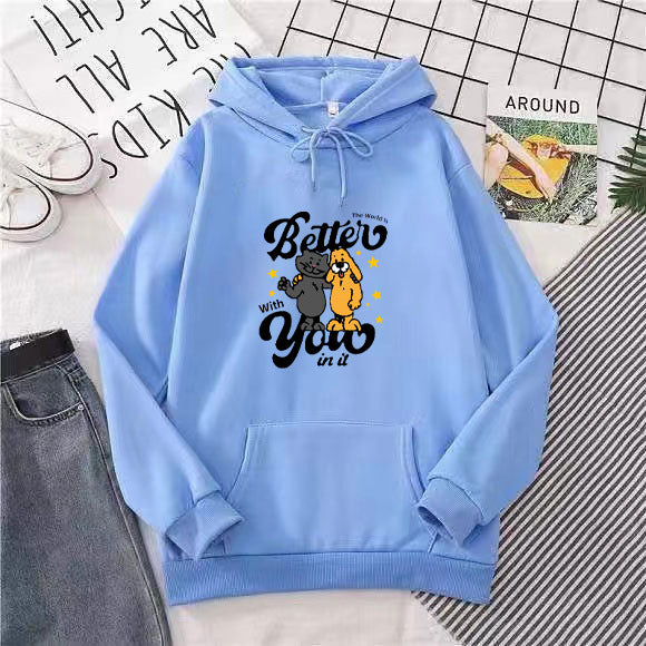 Kvinnors hoodie med lekfullt djurmotiv Mirla-Eva Jonsson