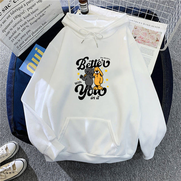Kvinnors hoodie med lekfullt djurmotiv Mirla-Eva Jonsson