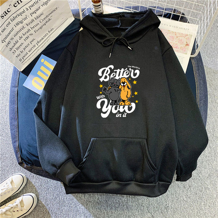 Kvinnors hoodie med lekfullt djurmotiv Mirla-Eva Jonsson
