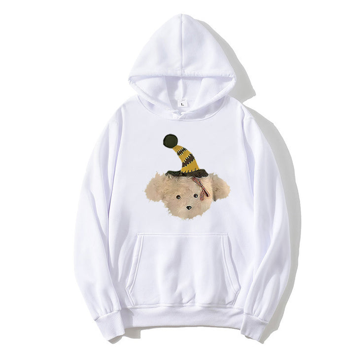 Kvinnors hoodie med lekfullt hundmotiv Mirla-Eva Jonsson