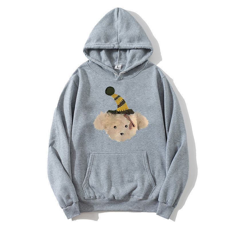 Kvinnors hoodie med lekfullt hundmotiv Mirla-Eva Jonsson