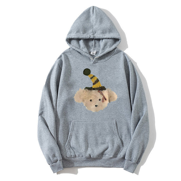 Kvinnors hoodie med lekfullt hundmotiv Mirla-Eva Jonsson