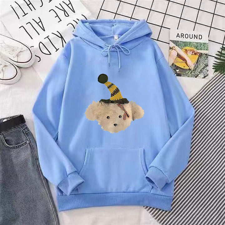 Kvinnors hoodie med lekfullt hundmotiv Mirla-Eva Jonsson