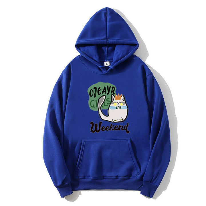 Kvinnors hoodie med lekfullt kattmotiv Mirla-Eva Jonsson