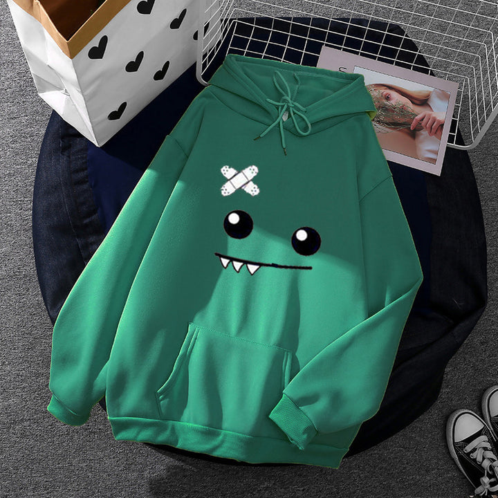 Kvinnors hoodie med lekfullt monstermotiv Mirla-Eva Jonsson