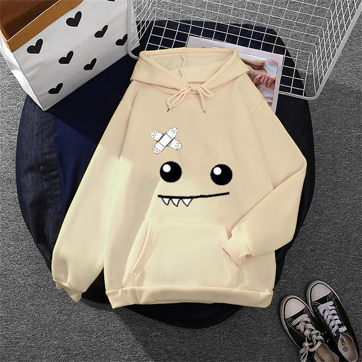 Kvinnors hoodie med lekfullt monstermotiv Mirla-Eva Jonsson