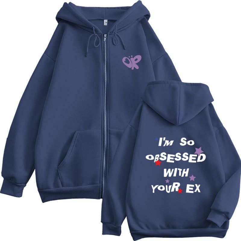 Kvinnors hoodie med lekfullt tryck och bekväm passform Mirla-Eva Jonsson