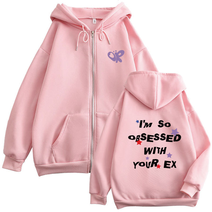 Kvinnors hoodie med lekfullt tryck och bekväm passform Mirla-Eva Jonsson