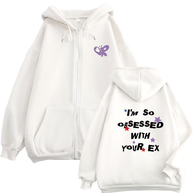 Kvinnors hoodie med lekfullt tryck och bekväm passform Mirla-Eva Jonsson