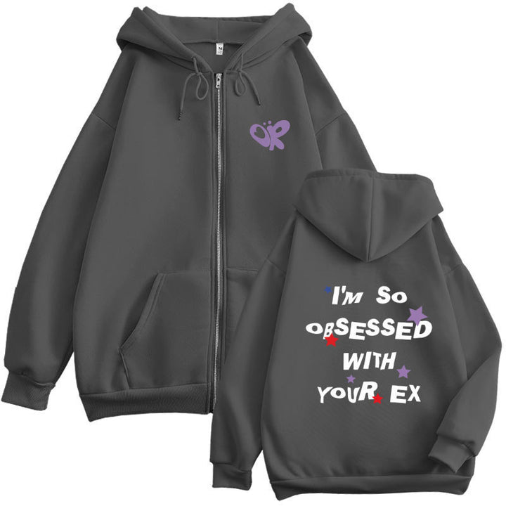 Kvinnors hoodie med lekfullt tryck och bekväm passform Mirla-Eva Jonsson