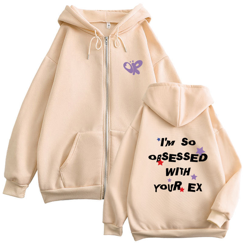 Kvinnors hoodie med lekfullt tryck och bekväm passform Mirla-Eva Jonsson