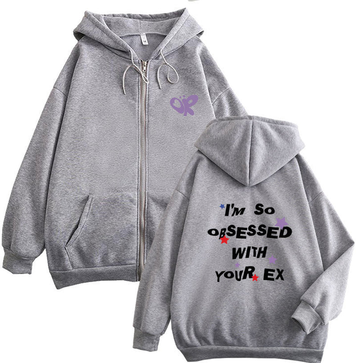 Kvinnors hoodie med lekfullt tryck och bekväm passform Mirla-Eva Jonsson