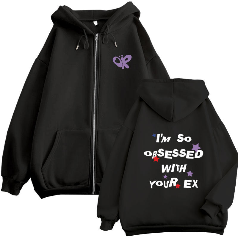 Kvinnors hoodie med lekfullt tryck och bekväm passform Mirla-Eva Jonsson