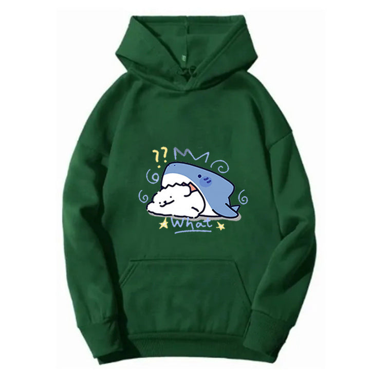 Kvinnors hoodie med lekfullt valmotiv Mirla-Eva Jonsson