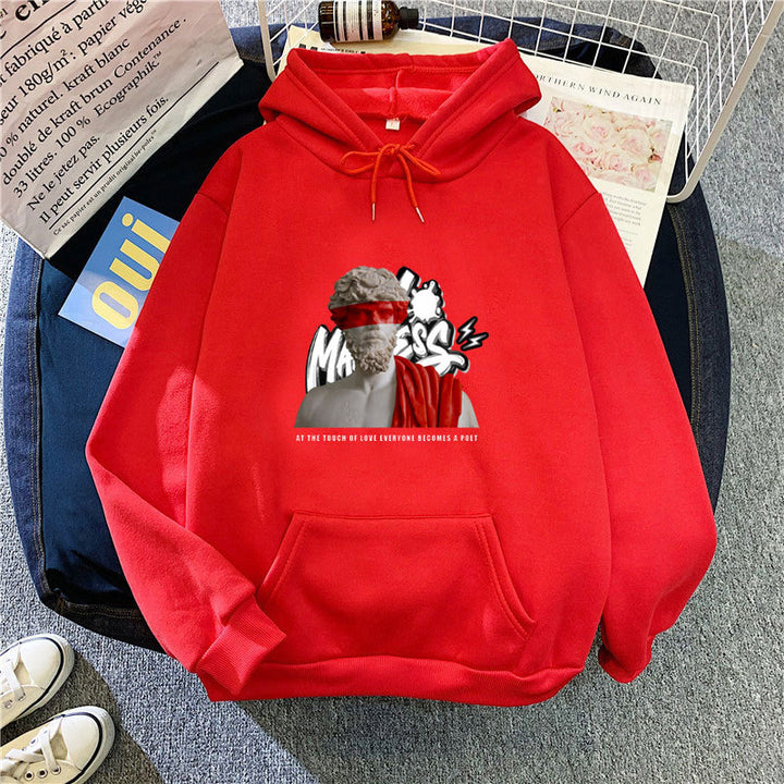 Kvinnors hoodie med modern grafisk tryck och inspirerande text Mirla-Eva Jonsson