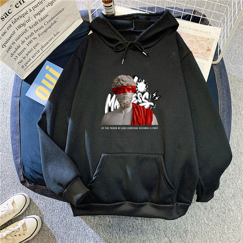 Kvinnors hoodie med modern grafisk tryck och inspirerande text Mirla-Eva Jonsson