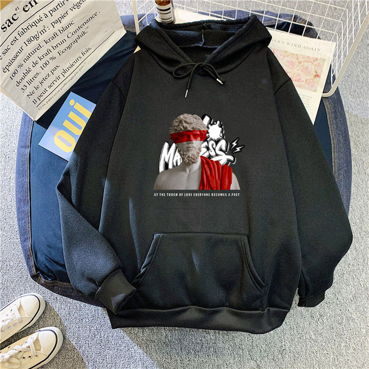 Kvinnors hoodie med modern grafisk tryck och inspirerande text Mirla-Eva Jonsson