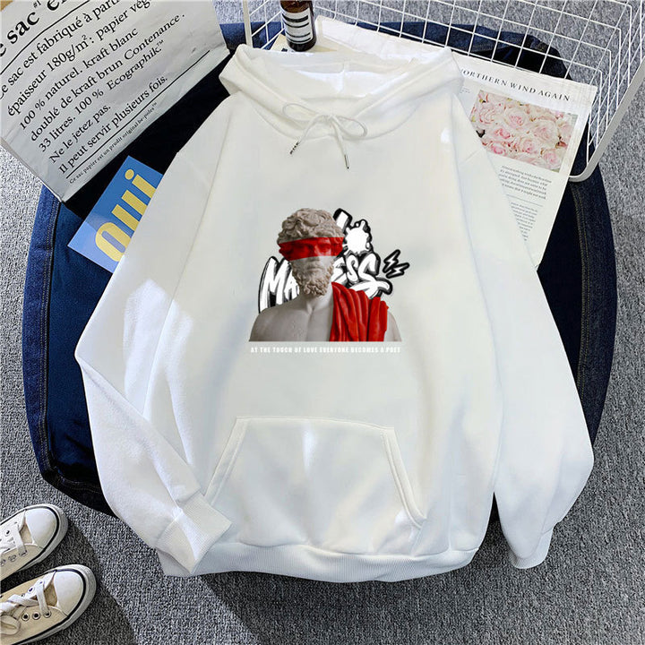 Kvinnors hoodie med modern grafisk tryck och inspirerande text Mirla-Eva Jonsson