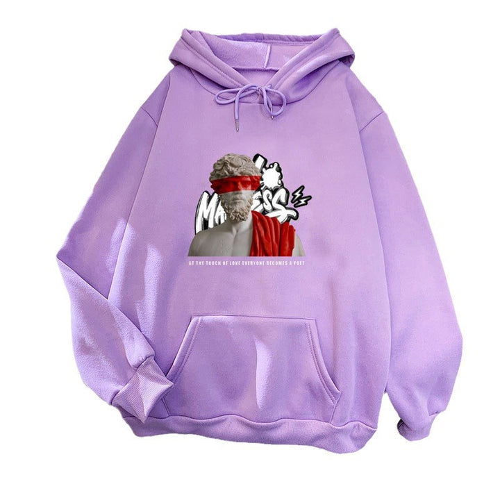 Kvinnors hoodie med modern grafisk tryck och inspirerande text Mirla-Eva Jonsson