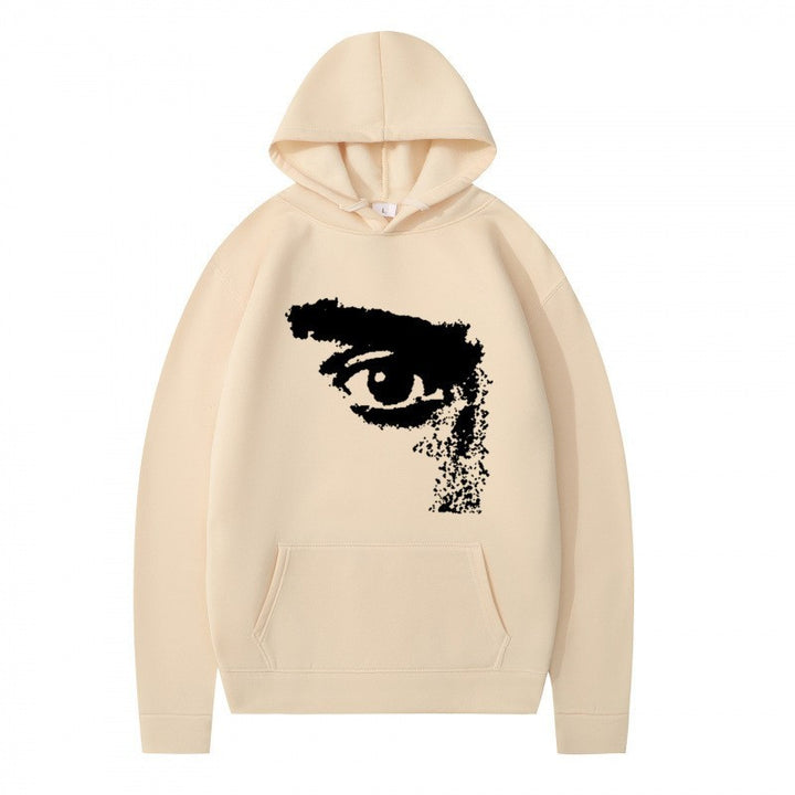 Kvinnors hoodie med modern, konstnärlig tryck Mirla-Eva Jonsson