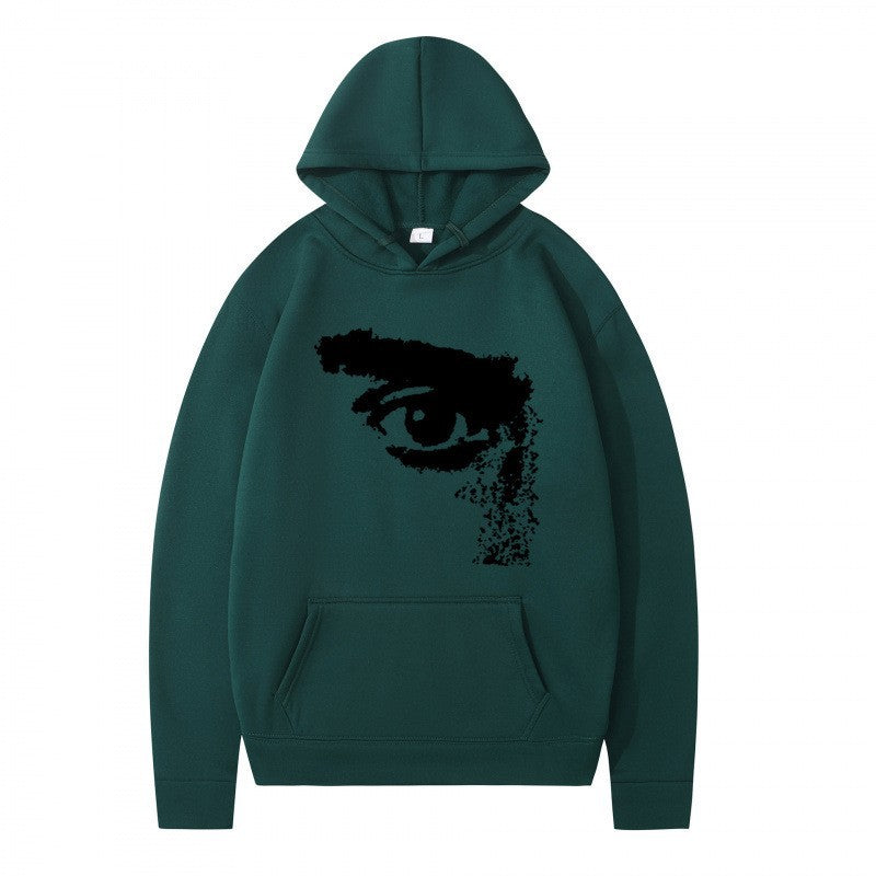 Kvinnors hoodie med modern, konstnärlig tryck Mirla-Eva Jonsson