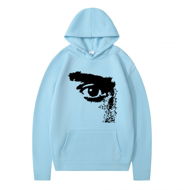 Kvinnors hoodie med modern, konstnärlig tryck Mirla-Eva Jonsson