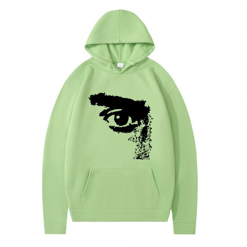 Kvinnors hoodie med modern, konstnärlig tryck Mirla-Eva Jonsson