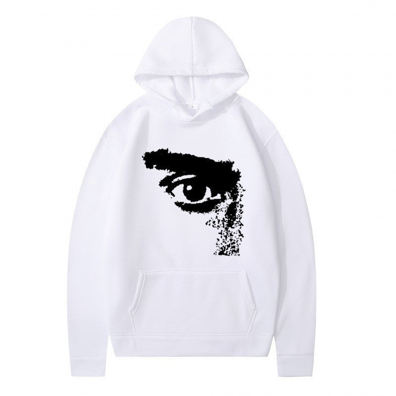 Kvinnors hoodie med modern, konstnärlig tryck Mirla-Eva Jonsson