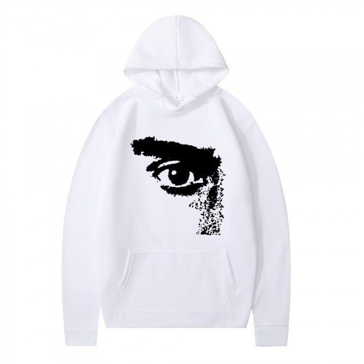 Kvinnors hoodie med modern, konstnärlig tryck Mirla-Eva Jonsson