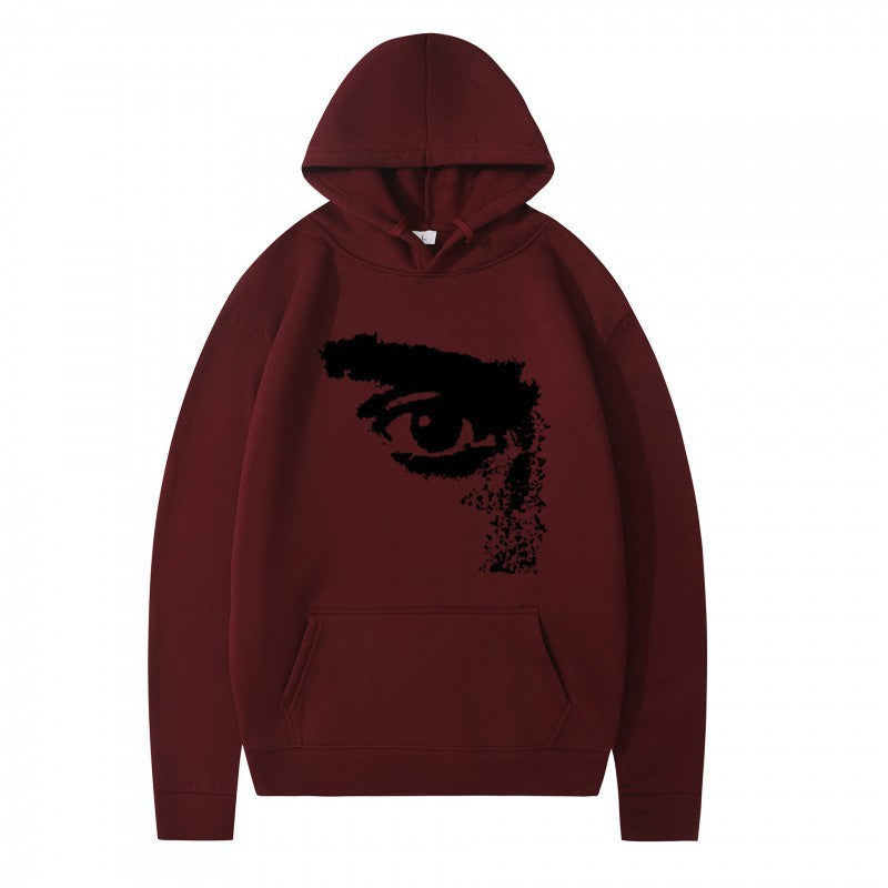 Kvinnors hoodie med modern, konstnärlig tryck Mirla-Eva Jonsson