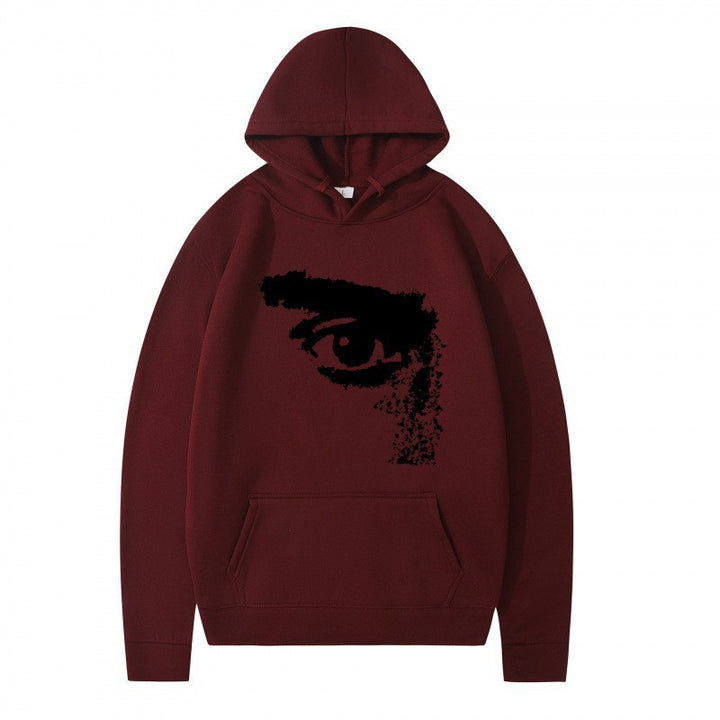 Kvinnors hoodie med modern, konstnärlig tryck Mirla-Eva Jonsson