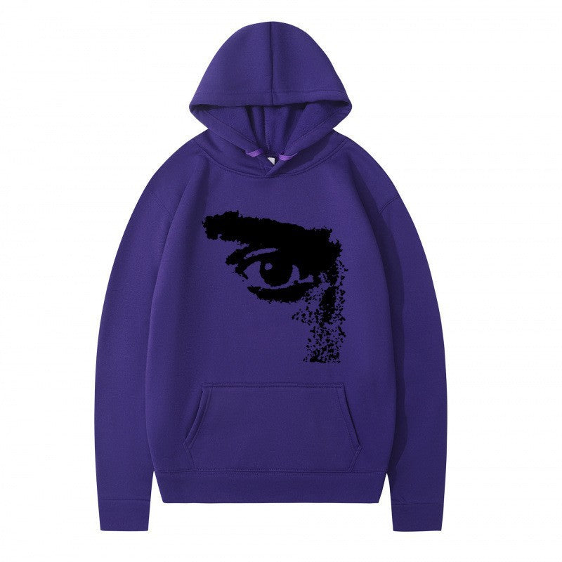 Kvinnors hoodie med modern, konstnärlig tryck Mirla-Eva Jonsson