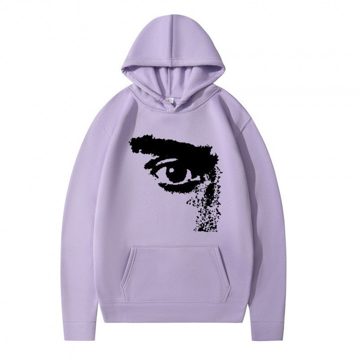 Kvinnors hoodie med modern, konstnärlig tryck Mirla-Eva Jonsson