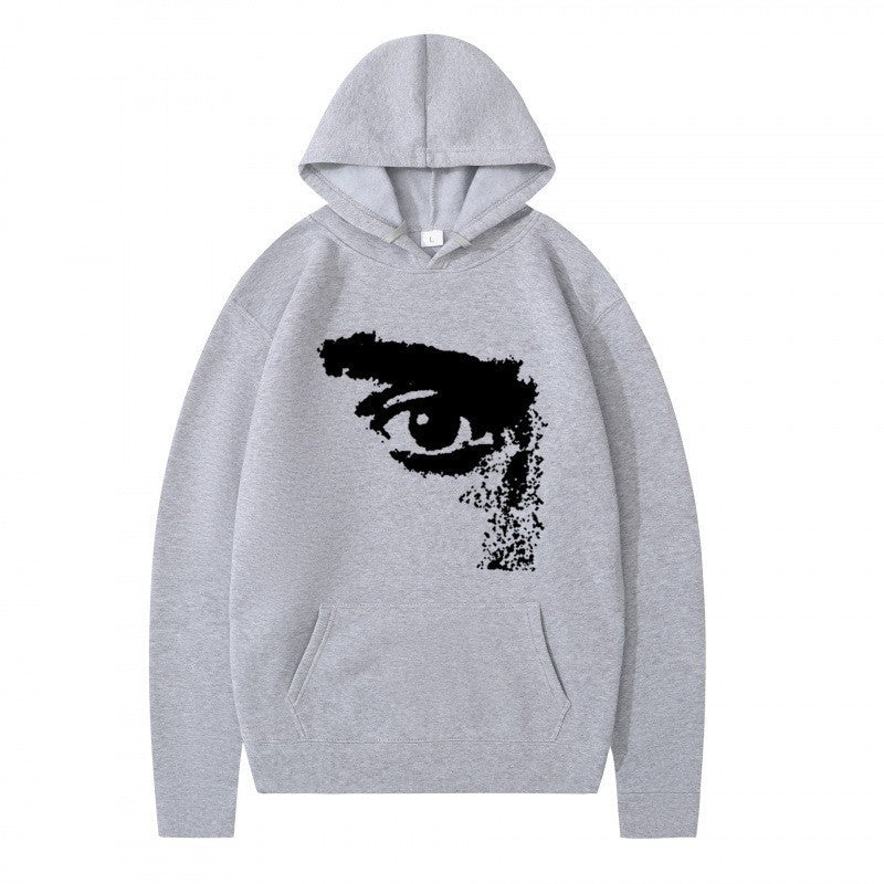 Kvinnors hoodie med modern, konstnärlig tryck Mirla-Eva Jonsson