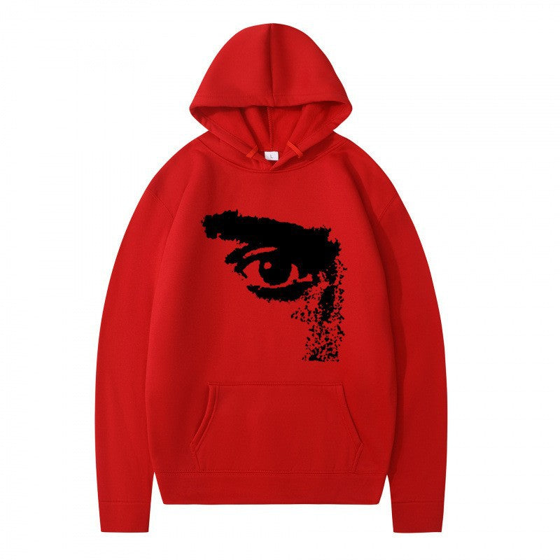 Kvinnors hoodie med modern, konstnärlig tryck Mirla-Eva Jonsson