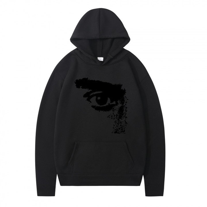 Kvinnors hoodie med modern, konstnärlig tryck Mirla-Eva Jonsson