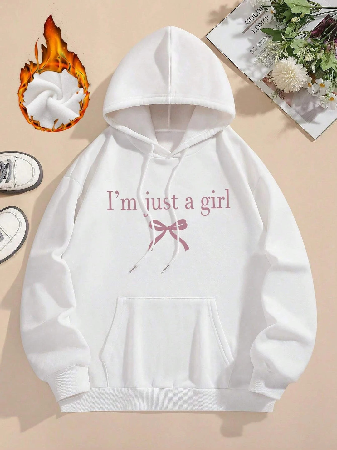 Kvinnors hoodie med modern tryck och klassisk passform Mirla-Eva Jonsson