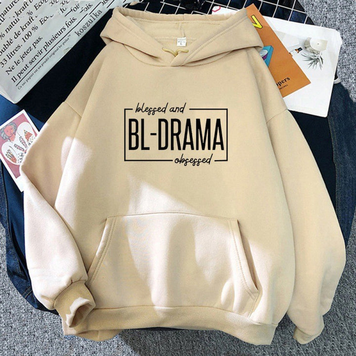 Kvinnors hoodie med modern uttalande tryck Mirla-Eva Jonsson