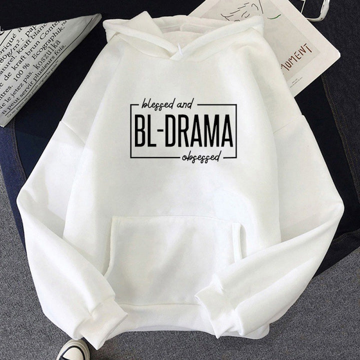 Kvinnors hoodie med modern uttalande tryck Mirla-Eva Jonsson