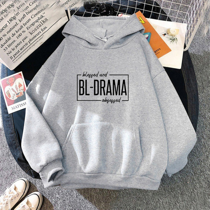 Kvinnors hoodie med modern uttalande tryck Mirla-Eva Jonsson