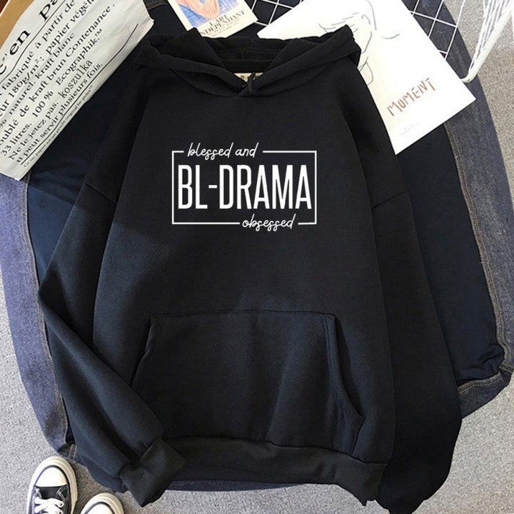 Kvinnors hoodie med modern uttalande tryck Mirla-Eva Jonsson
