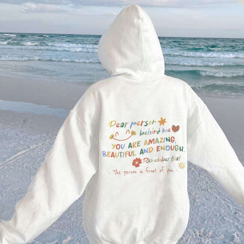 Kvinnors hoodie med motivationstryck och bekväm passform Mirla-Eva Jonsson
